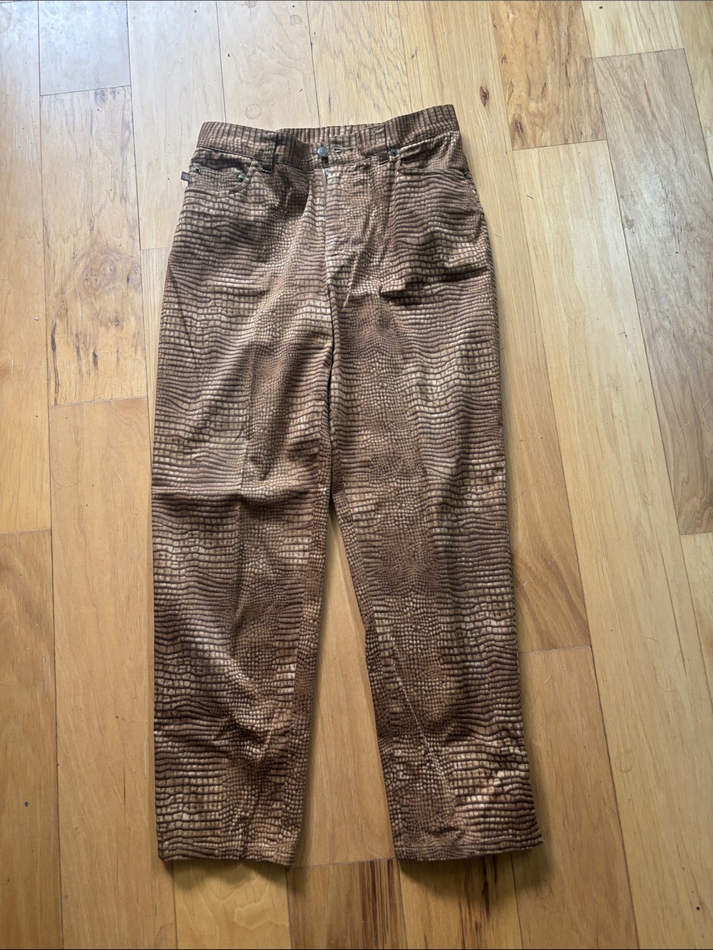 Lauren Ralph Lauren pants brown crocodile print size 6 petite